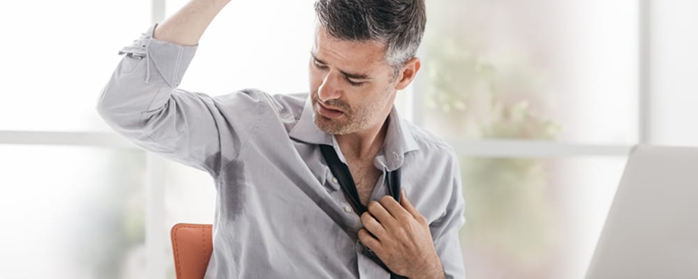 businessman sweating