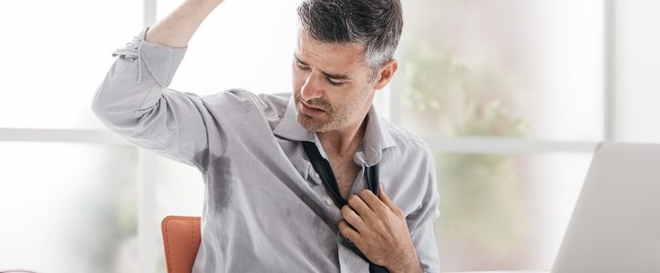 businessman sweating