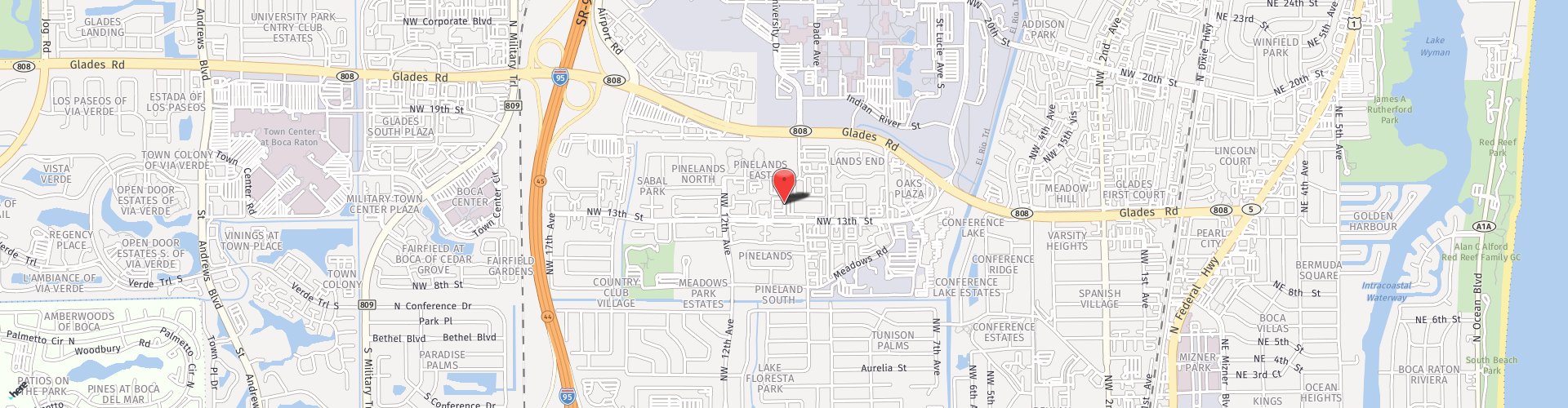 Location Map: 1001 NW 13th Street Boca Raton, FL 33486
