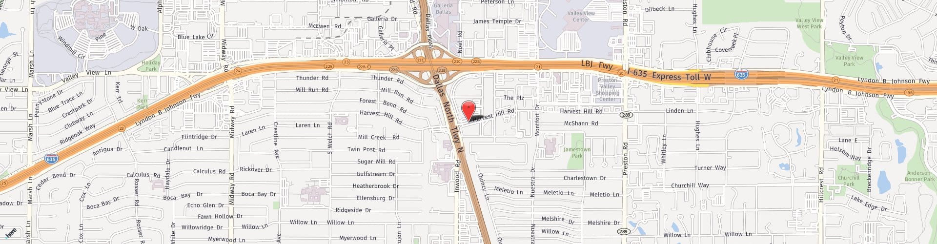 Location Map: 5310 Harvest Hill Road Dallas, TX 75230