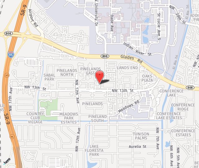 Location Map: 1001 NW 13th Street Boca Raton, FL 33486