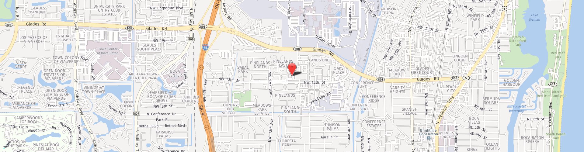 Location Map: 1001 NW 13th Street Boca Raton, FL 33486